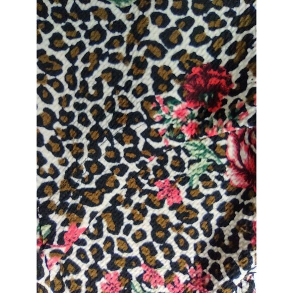 Signature by Robbie Bee Leopard and Rose Print Knee Length Dress Size XL NWT - Picture 12 of 12